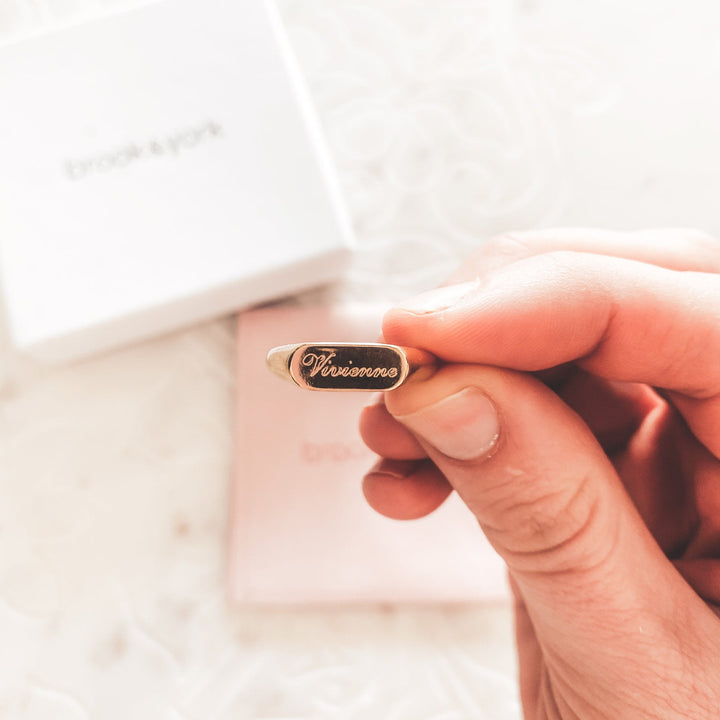  @everyday.obsessed wearing Evie Signet Ring by @brookandyork